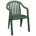 Grosfillex US282378 / US023078 Miami Amazon Green Lowback Stacking Resin Armchair - Pack of 4, 4PK 383US282378PK